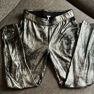 Free People Metallic Silver leggings/pants